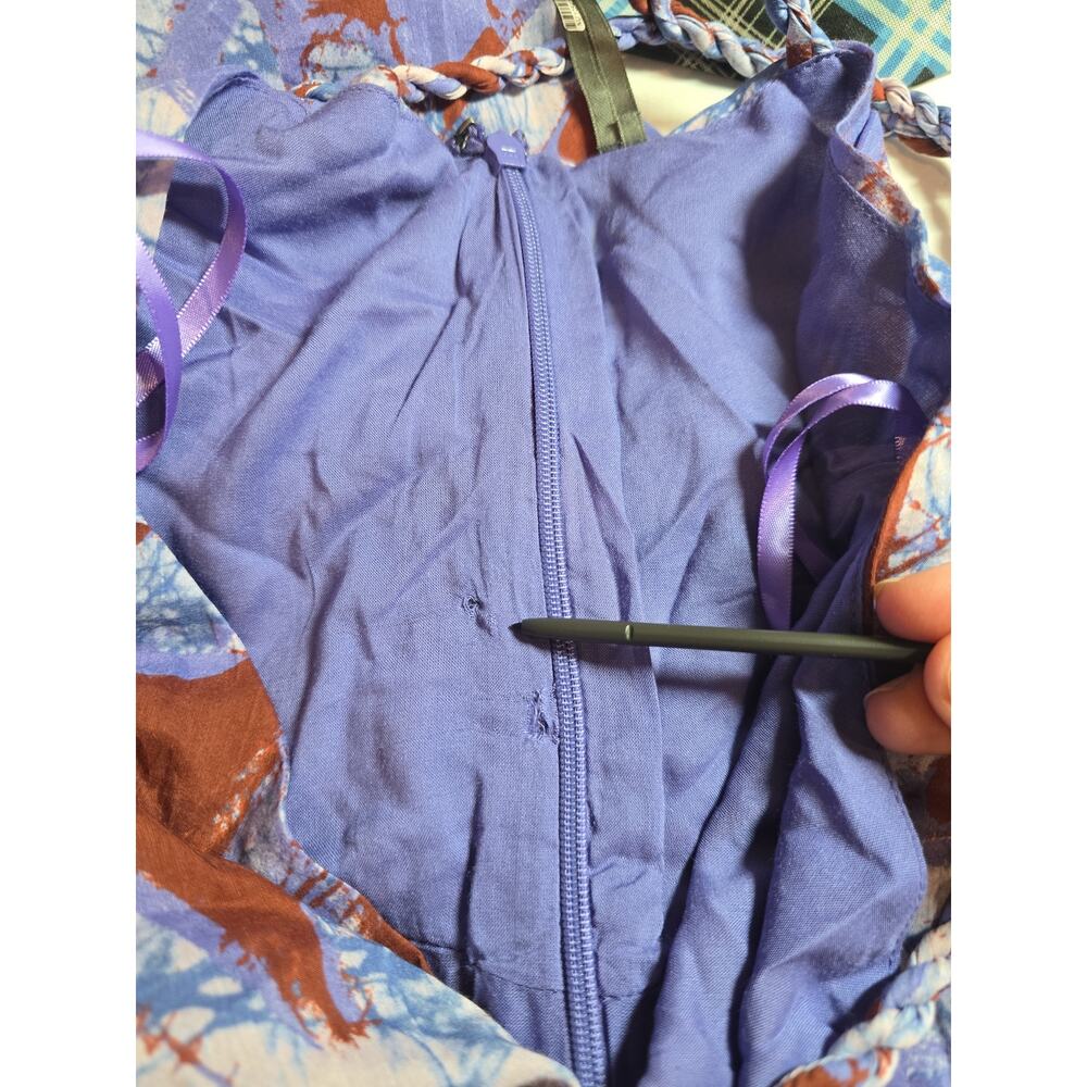 Anthropologie V-Neck A-Line Midi Dress. Size M. Ret $228. Silk & Cotton Blend - Picture 12 of 12